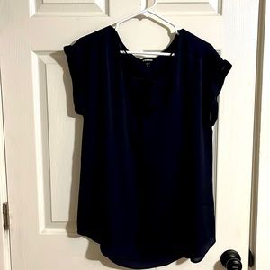 Deep blue Express shirt.